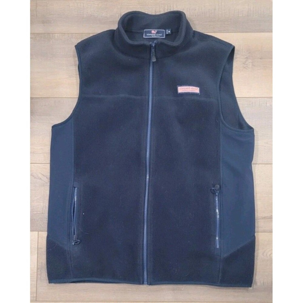 Vineyard Vines Martha Vineyard Tech Fleece Harbor Vest Navy Full Zip Men's Med